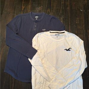 Men’s Hollister Henley and tshirt - small